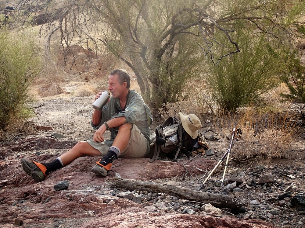 Rest break in the shelter of Palo Verde Trees