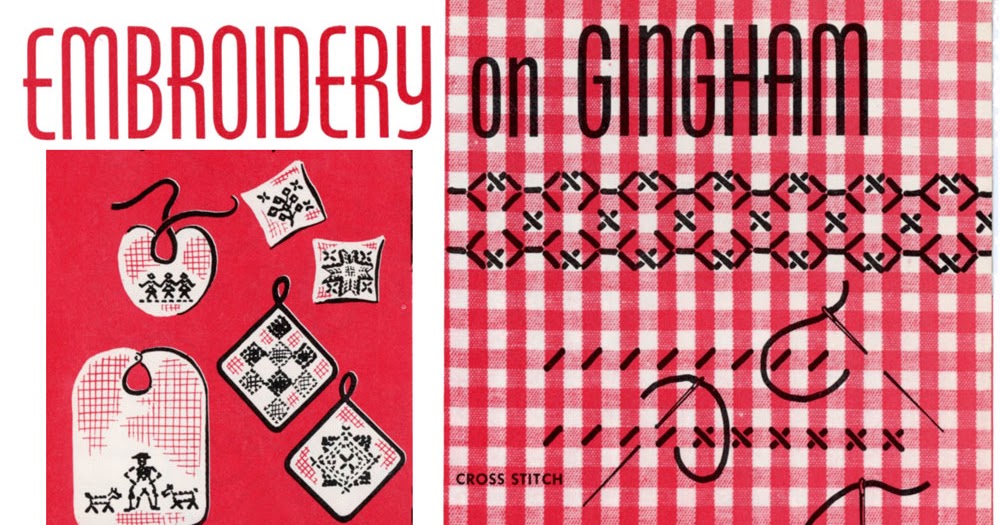 Vintage Pattern Marketplace Free Pattern Friday More Embroidery on Gingham