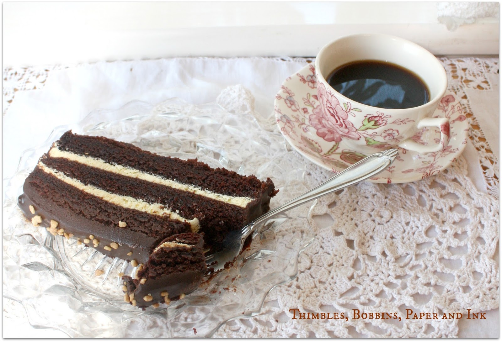 Thimbles, Bobbins, Paper and Ink Chocolate Cake with Orange