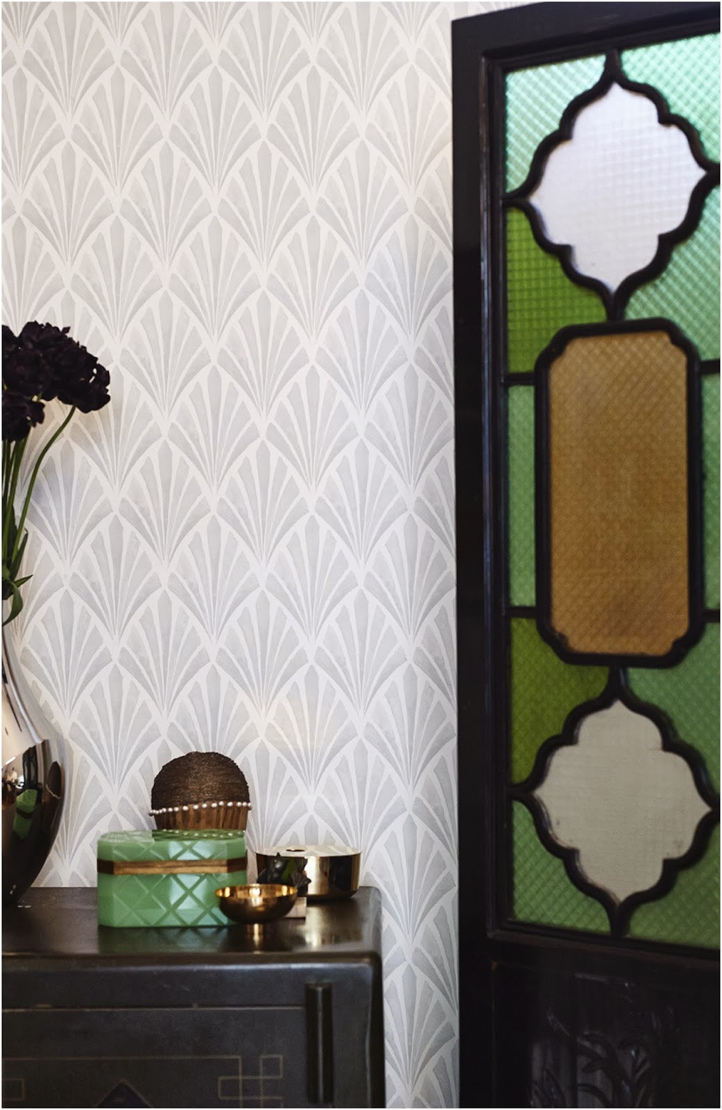 lush option for bathroom wallpaper Art deco wallpaper, Art deco, Wall