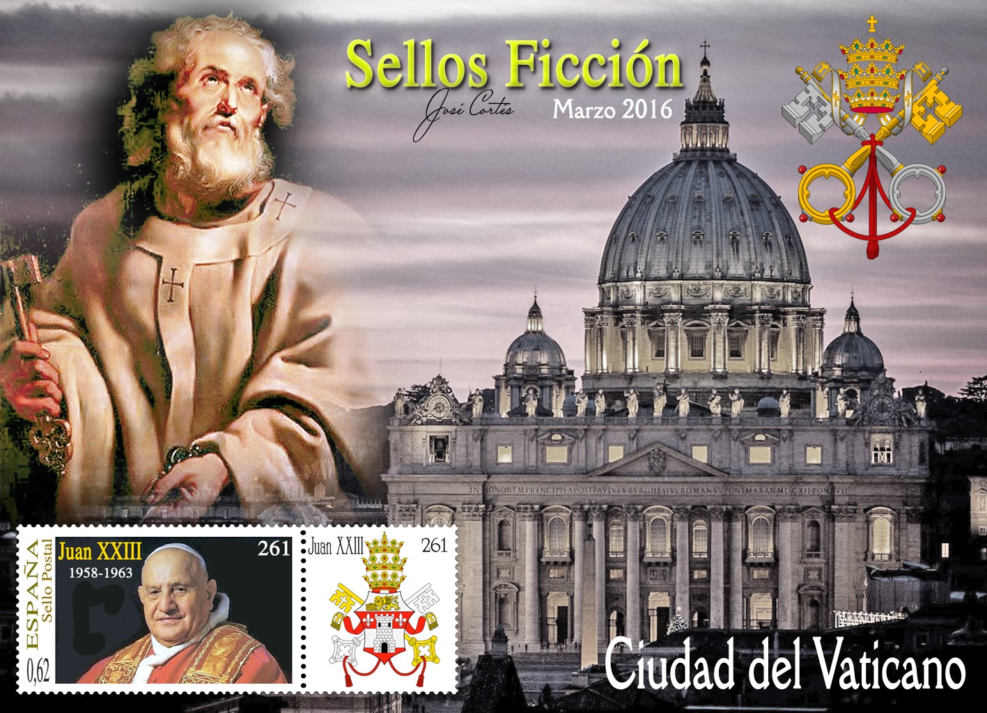 SELLOS FICCIÓN Juan XXIII, Papa 261.