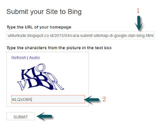 submit postingan blog di bing webmaster tool