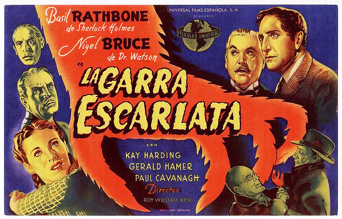 Sherlock Holmes in The Scarlet Claw Spanish Film Poster