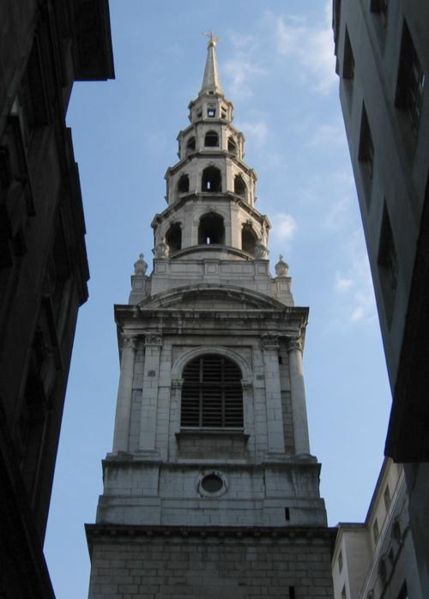 the steeple is the inspiration for traditional tiered wedding cakes