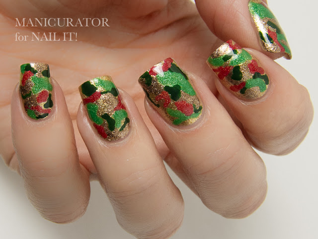 Red and Green Camo Nail Design Tutorial - wide 10