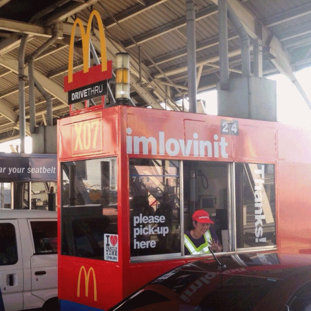 Tollgate in Manila turned into a Mcdonald's Drivethru