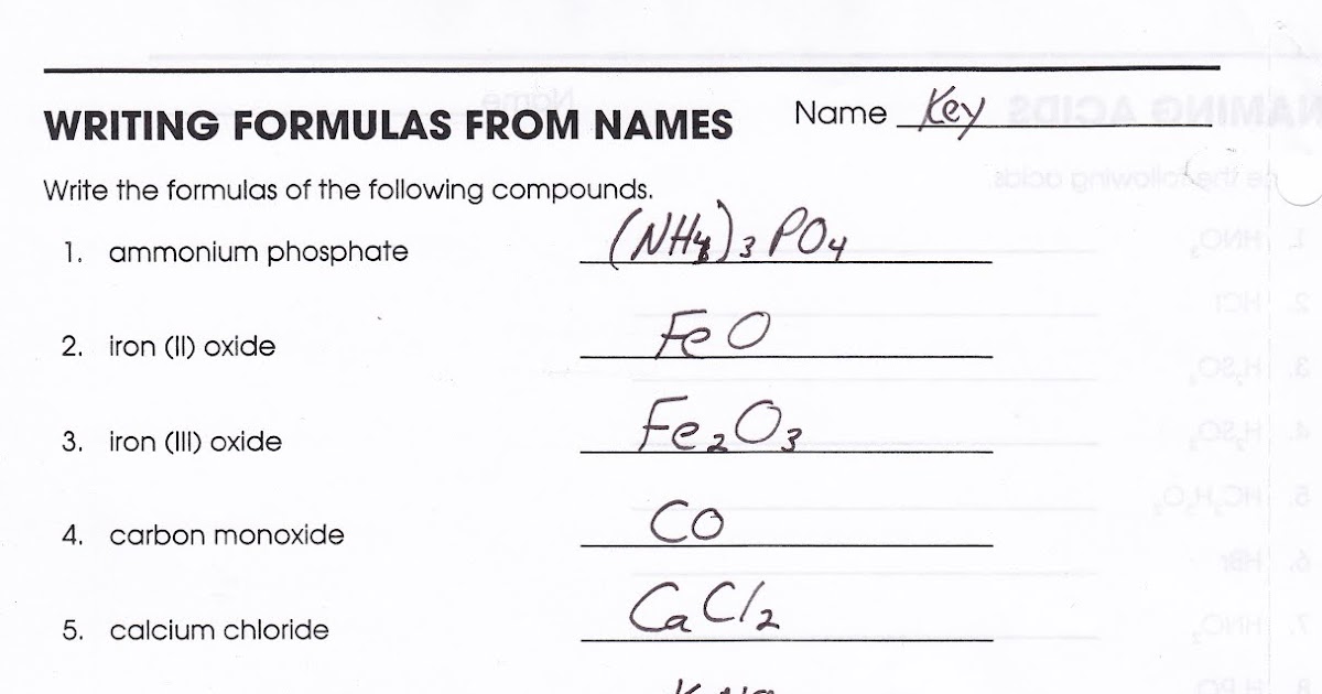 Mr. Brueckner's Chemistry Class - HHS - 2011-12: Keys for Naming and