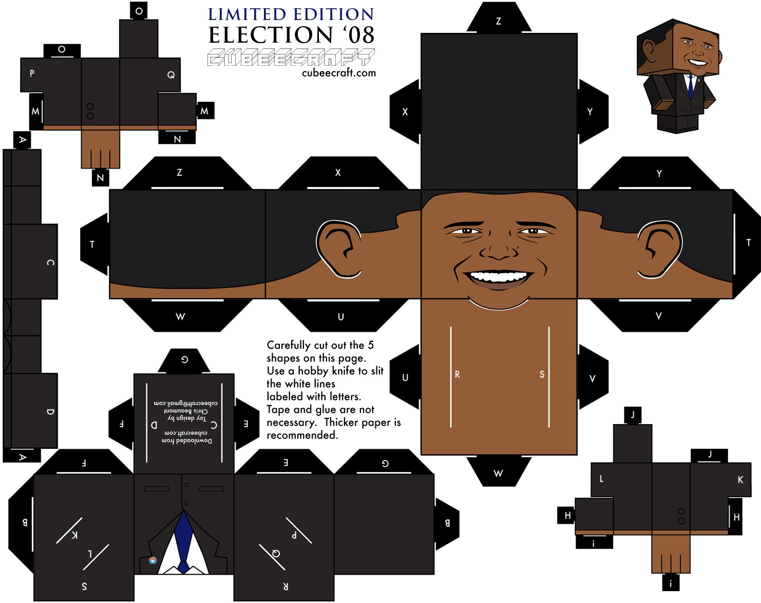 Barack Obama Paper Mask