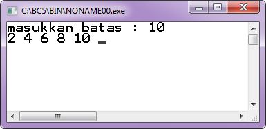 Contoh Program C++ Mencari Bilangan Genap