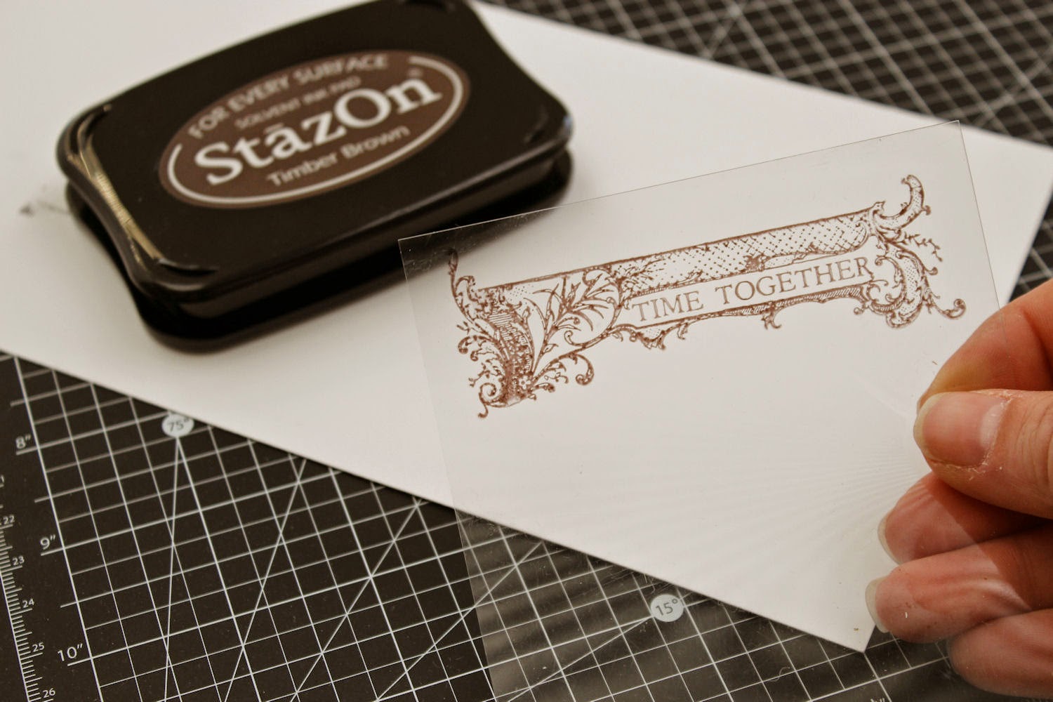 Permanent stamping on plastic Staying powder with StazOn ink
