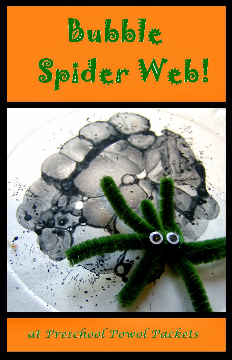 Bubble Spider Webs!!  Preschool Powol Packets
