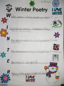 PATTIES CLASSROOM: Winter Acrostic Poems and Snowflake Snowman Art