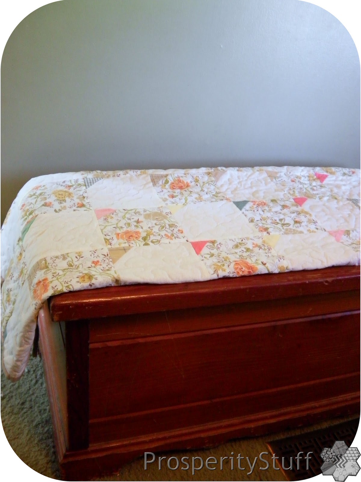 ProsperityStuff Quilts Vintage Sheets in a Quilt