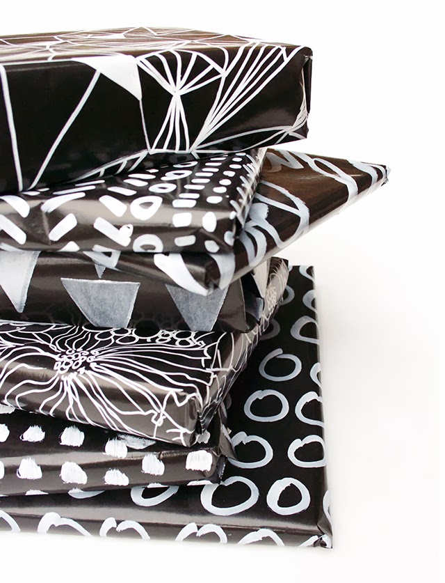 alisaburke black and white wrapping paper