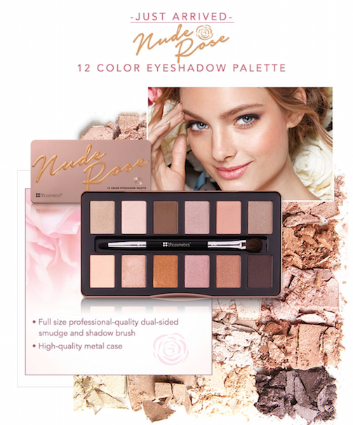 BH Cosmetics Nude Rose 12 Color Eyeshadow Palette • Tint 