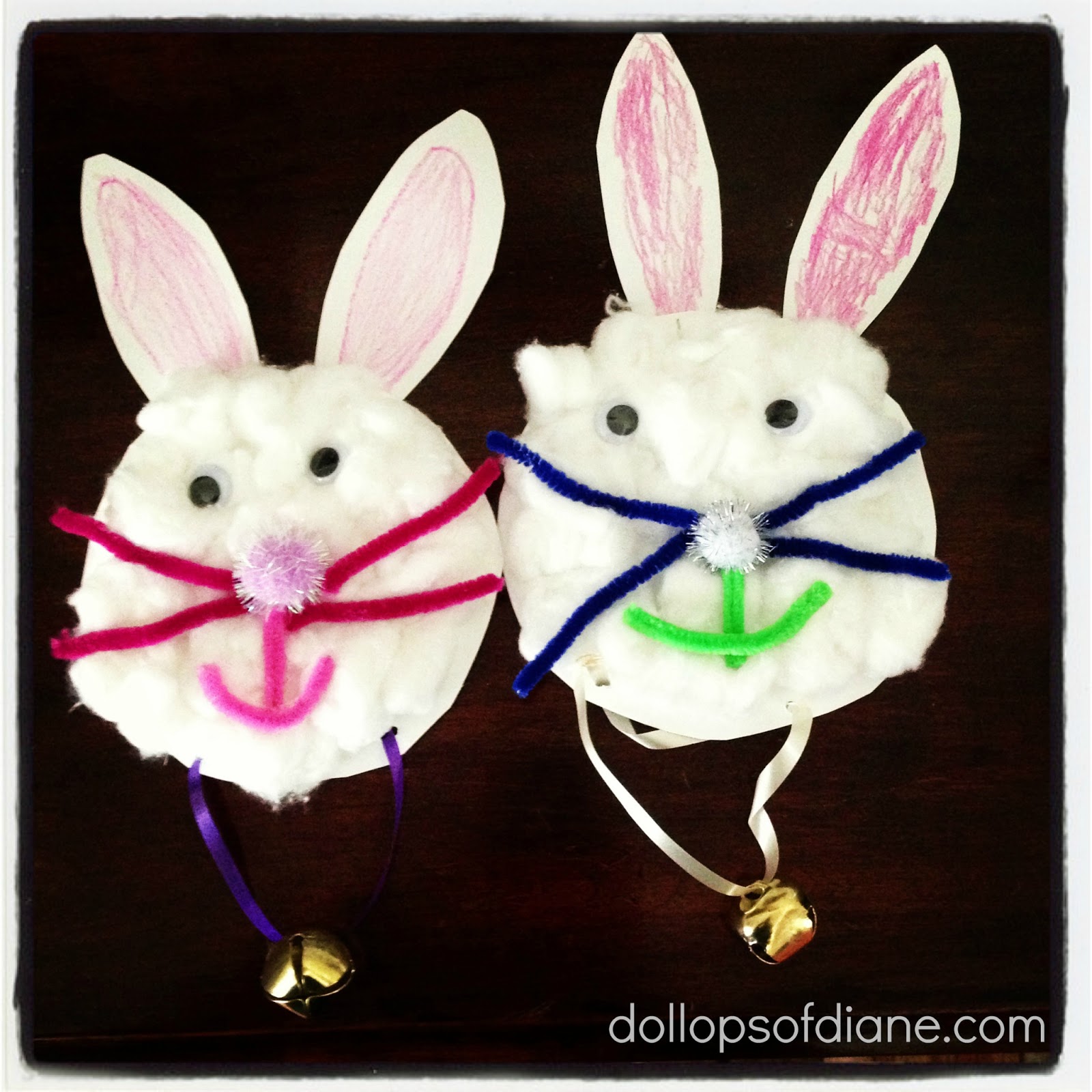 Dollops of Diane Cute Bunny Craft with Cotton Balls!