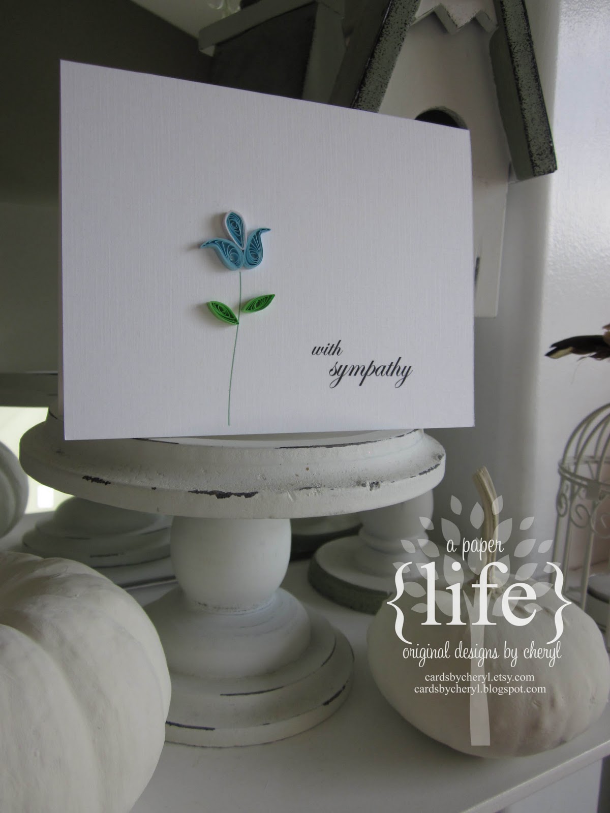  a paper life quilled flower card {with sympathy}