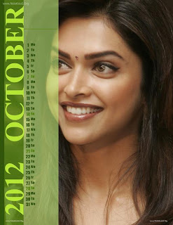 Deepika Padukone Desktop Calendar 2012