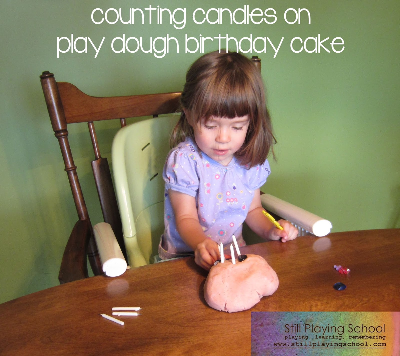 Pretend Birthday Cakes and Counting Candles Still Playing School