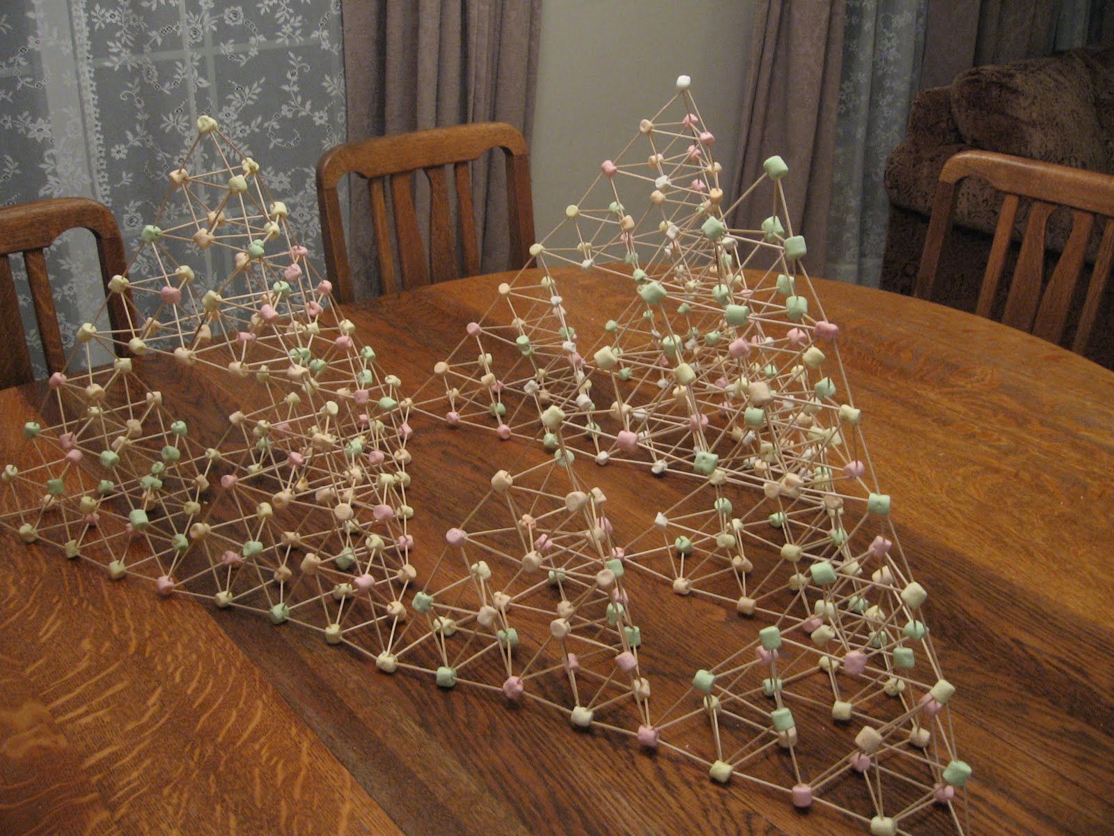 Almost Unschoolers Building a Bigger Pyramid Marshmallow and