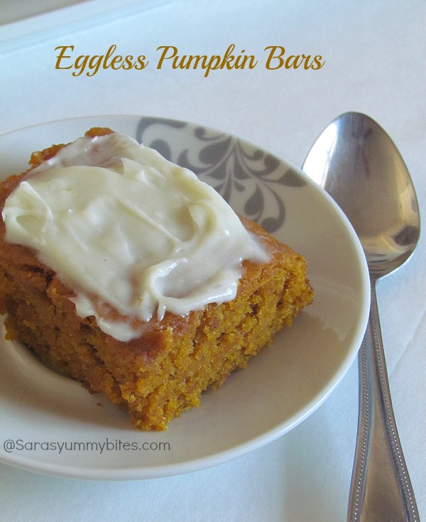 Eggless Pumpkin Bars with Cheese creame Frosting SarasYummyBites