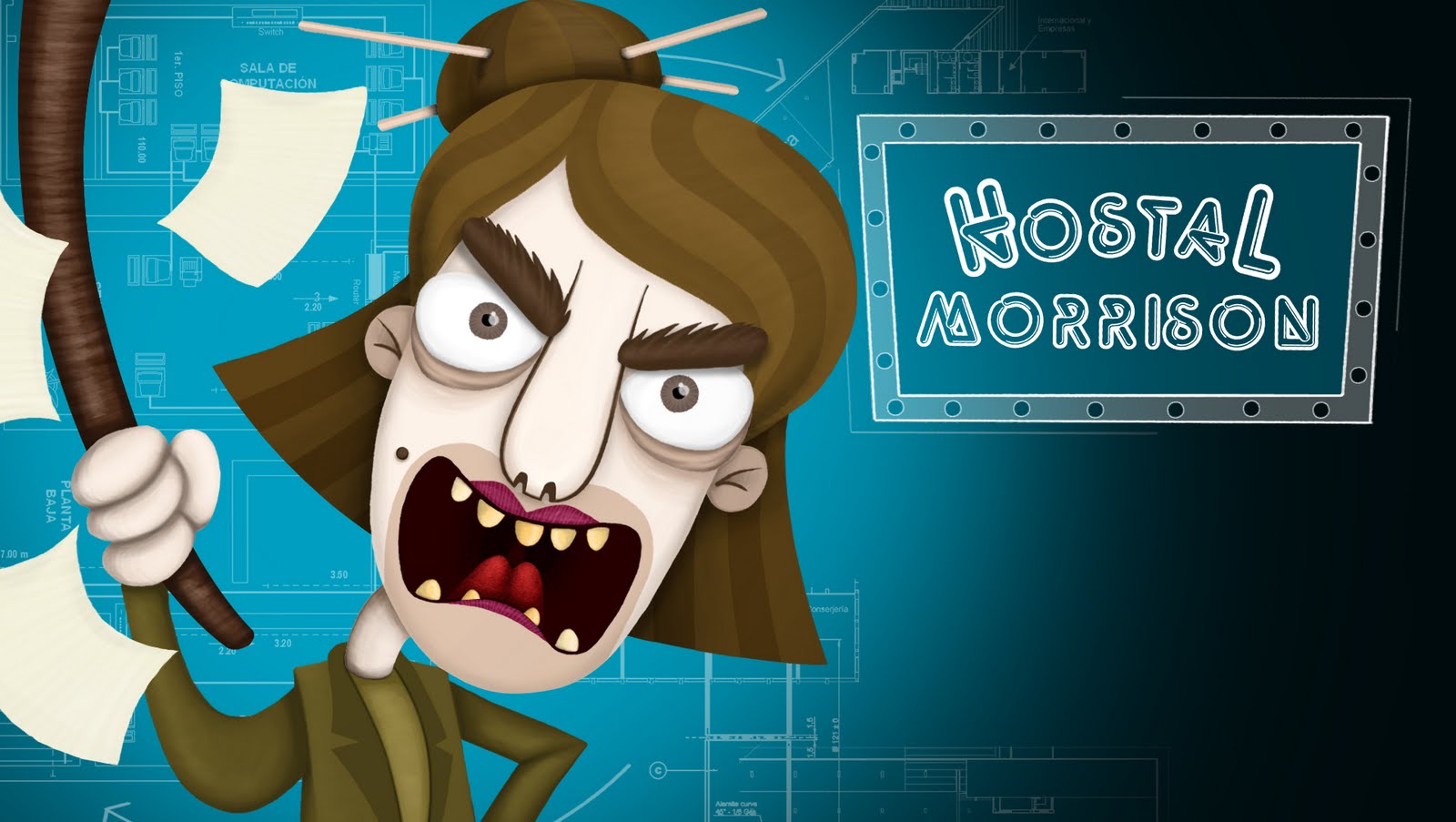 la terrible ilustración Hostal morrison, Cartones