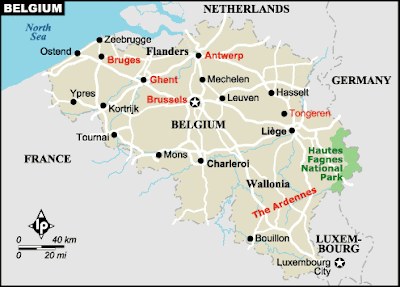 Mapa da Bélgica Política Regional