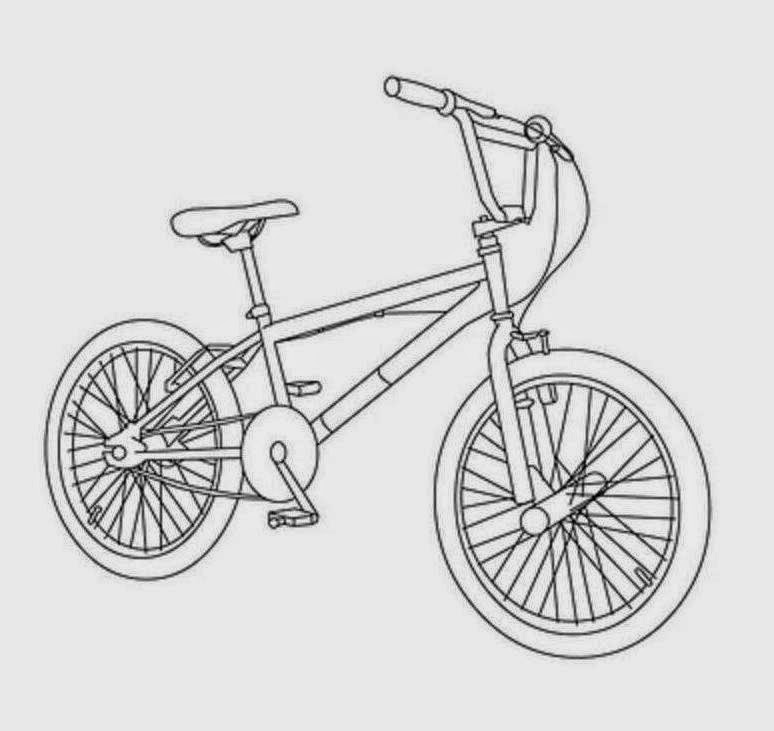 Bicycle Coloring Drawing Free wallpaper
