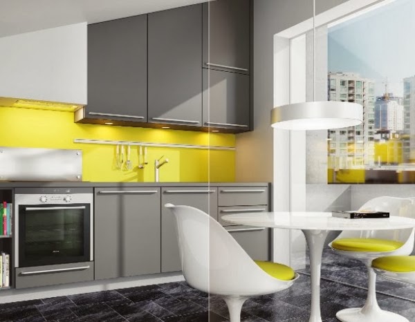 10 fotos de cocinas en gris y amarillo - Colores en Casa