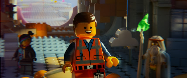 © 2013 WARNER BROS. ENTERTAINMENT INC. Photo Credit: Courtesy of Warner Bros. Pictures Caption: (L-r) LEGO® minifigures Wyldstyle (voiced by ELIZABETH BANKS), Emmet (CHRIS PRATT) and Vitruvius (MORGAN FREEMAN) in Warner Bros. Pictures' and Village Roadshow Pictures' 3D computer animated adventure "The LEGO® Movie," a Warner Bros. Pictures release. The Lego Movie official movie stills and images