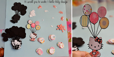 hello kitty banner, goody bags, party favors, door sign, cupcake topper, invitations