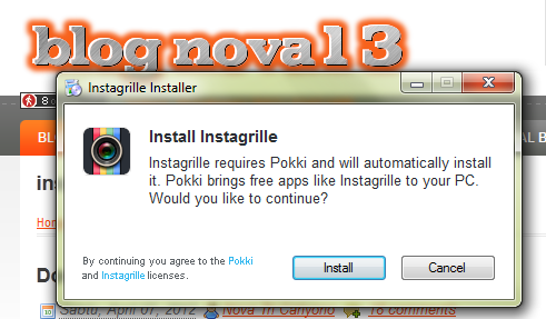 mulai install instagrille