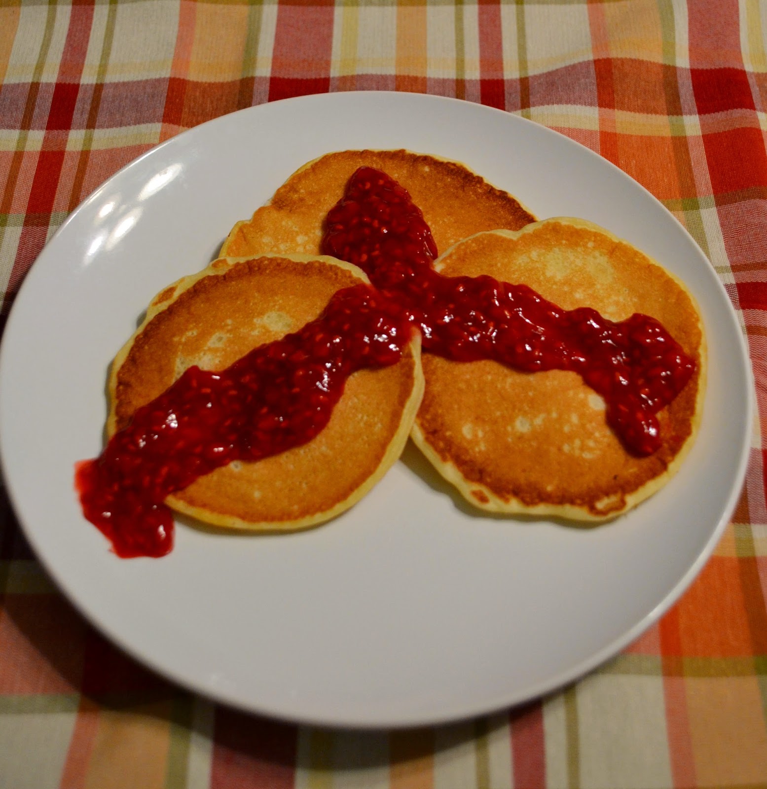 Simple Savory & Satisfying Pancakes with Raspberry Sauce