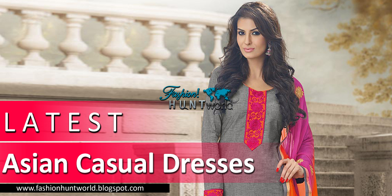 Latest Asian Casual Dresses Trend - Casual Blended Shalwar Kameez Suits -  Fashion Hunt World