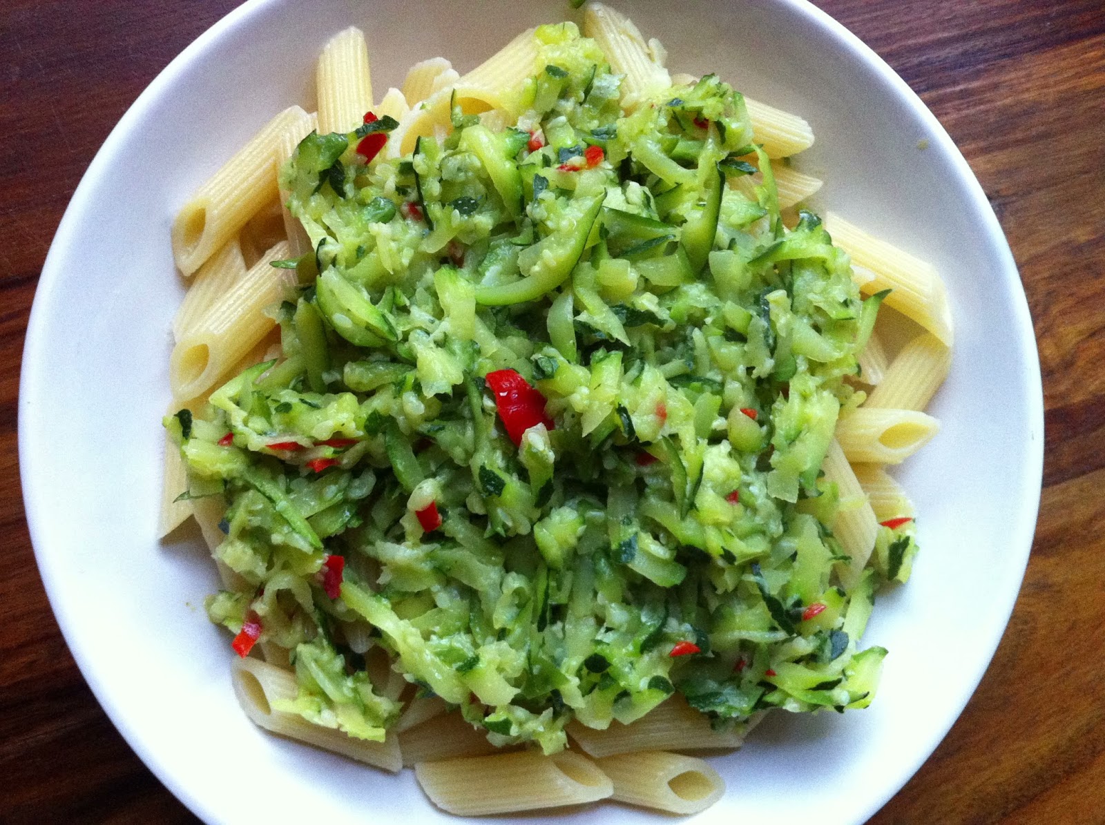 Not Just Pasta! Fresh courgette, garlic and chilli pasta
