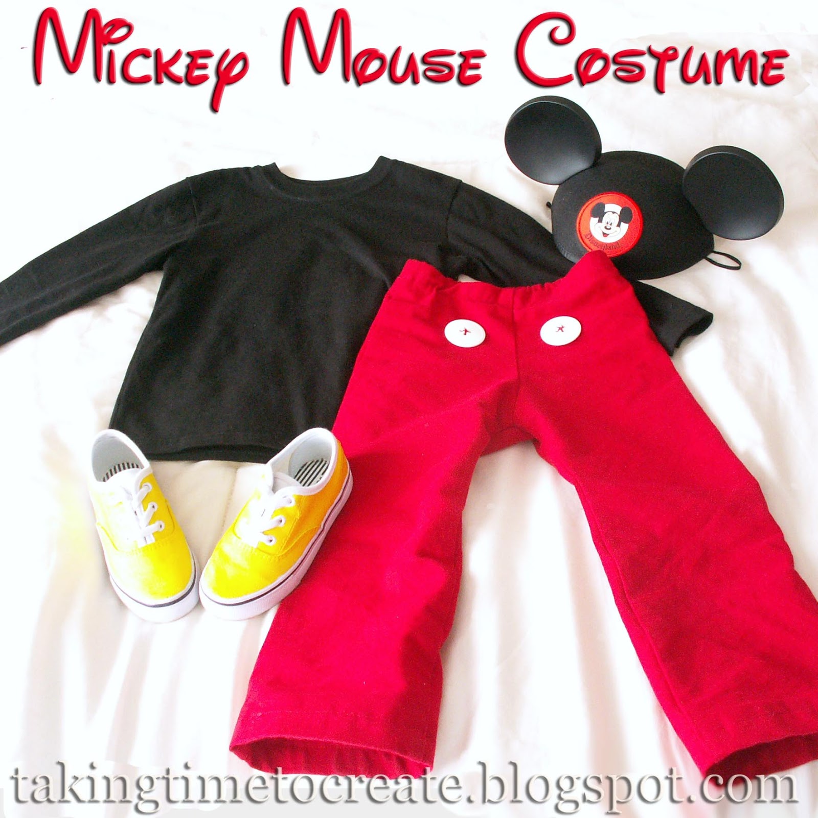 Taking Time To Create A {Simple} Mickey Mouse Costume