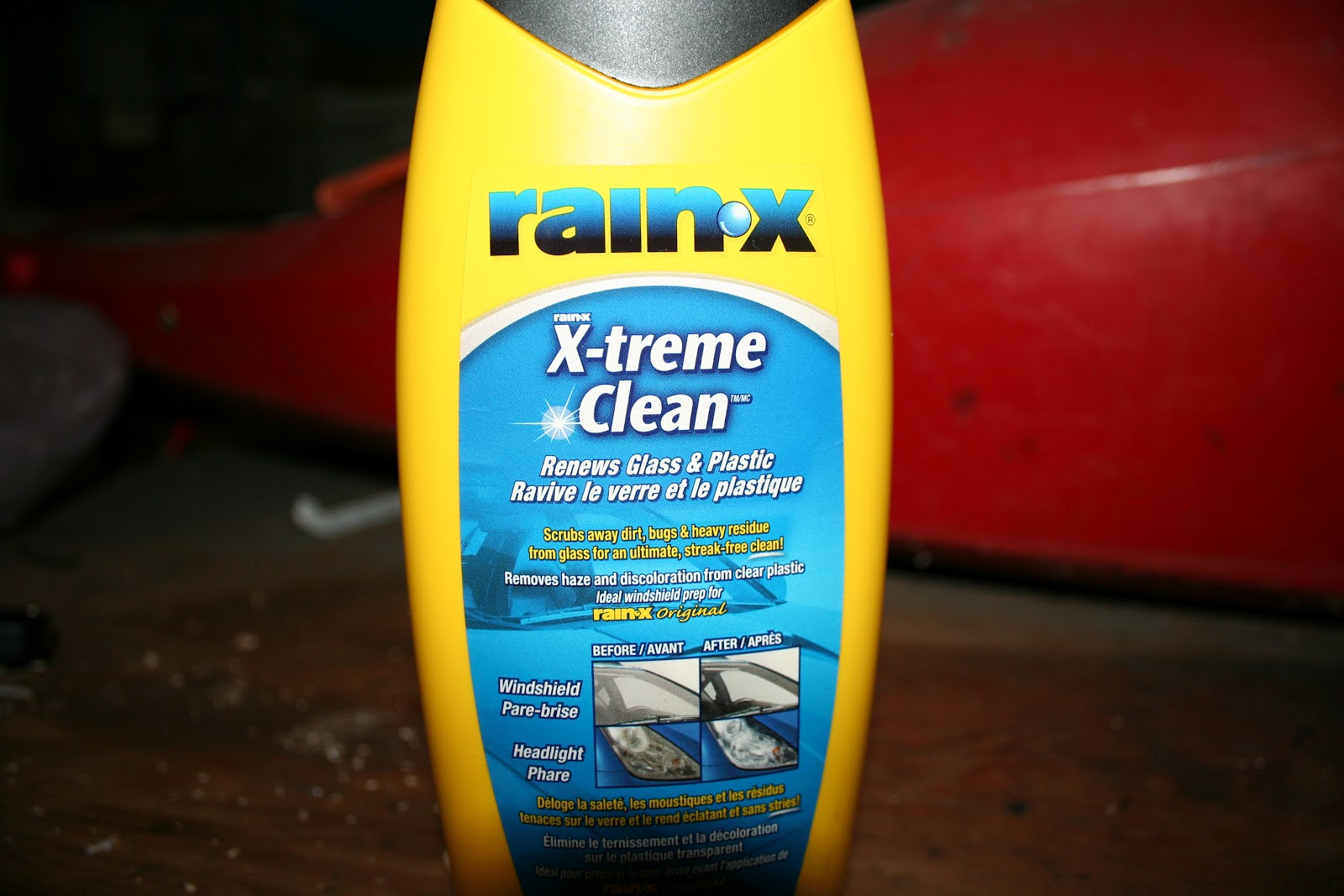 Review of and howto apply Rainx plastic and glass water repellent