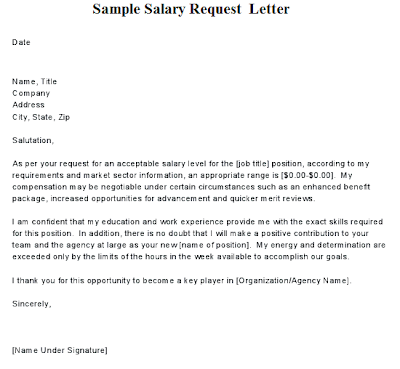sample of salary letter