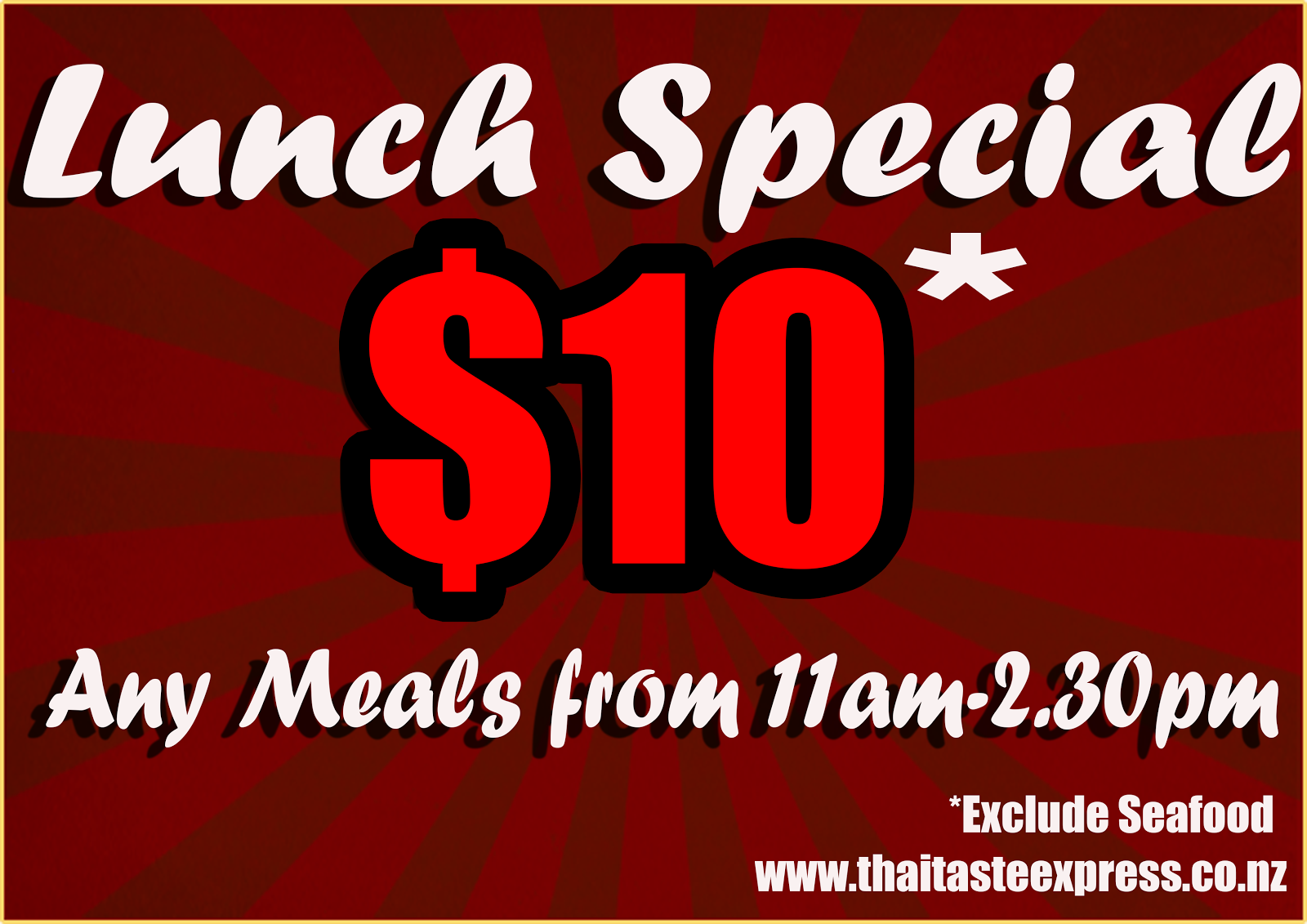 Lunch Special $10 Available Now