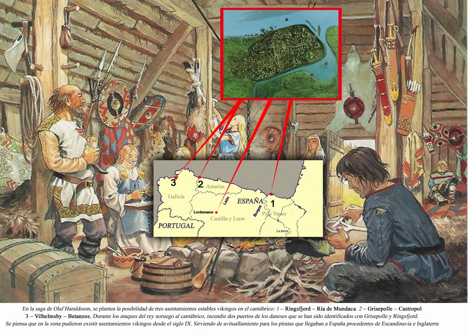 Hispania de los Vikingos Posibles asentamientos vikingos en las