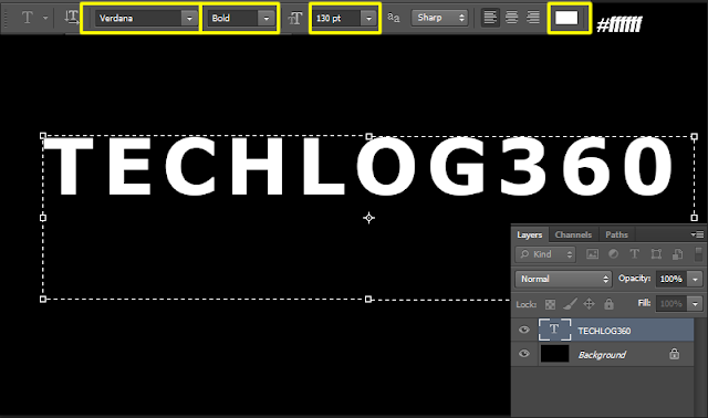 create a text using text tool in photoshop