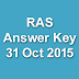 RPSC RAS Pre 2013 Answer Key 31st October 2015 Paper wise