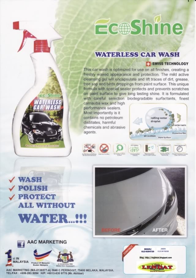 Aku Budak Melaka [WTS] Waterless Car Wash