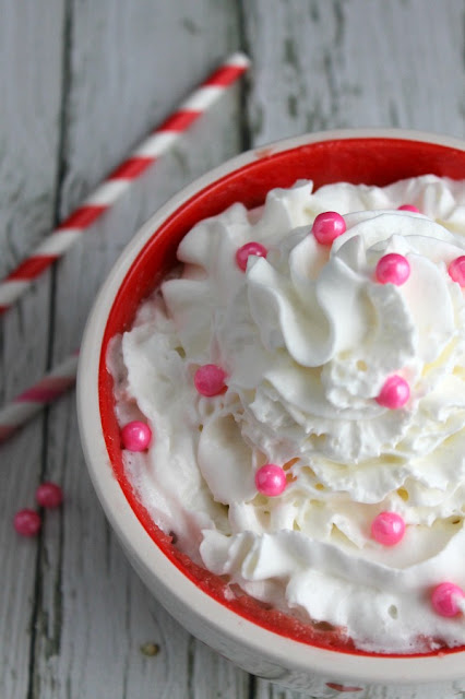 Pink Chocolate Chip Mug Cake