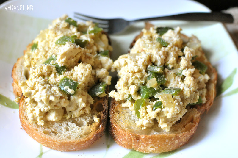VeganFling Tofu Scramble Toasts