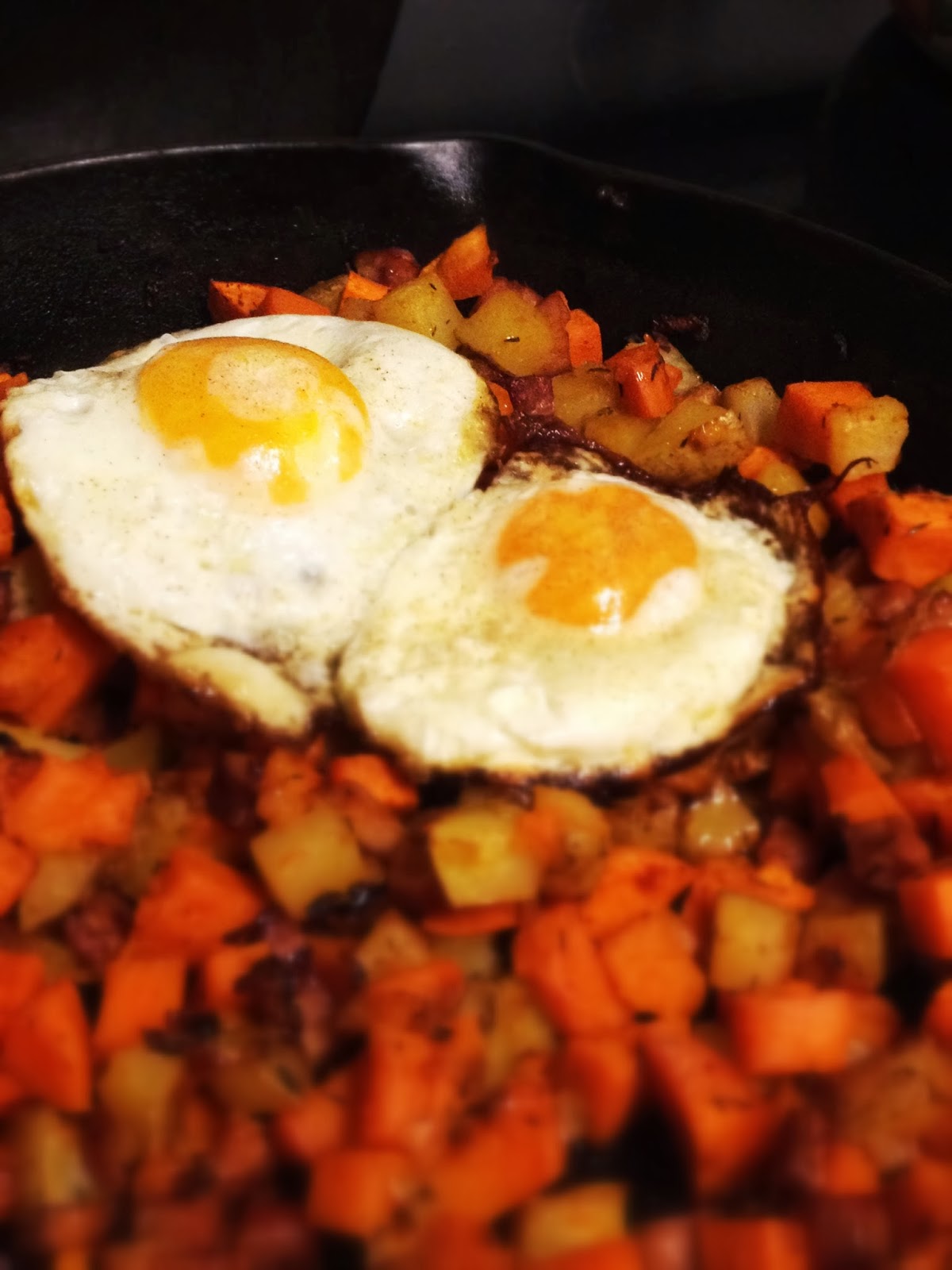 Tora's real food Twopotato hash with ham Fall comfort food