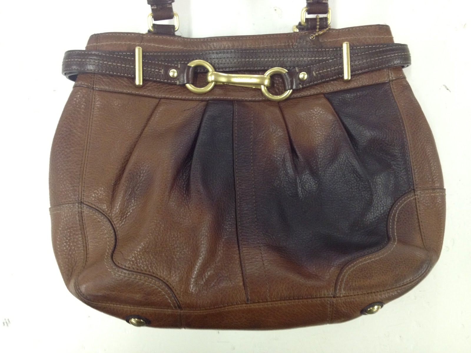 Leather Cleaning, Redyeing and Restoration Coach Leather Purse Restored