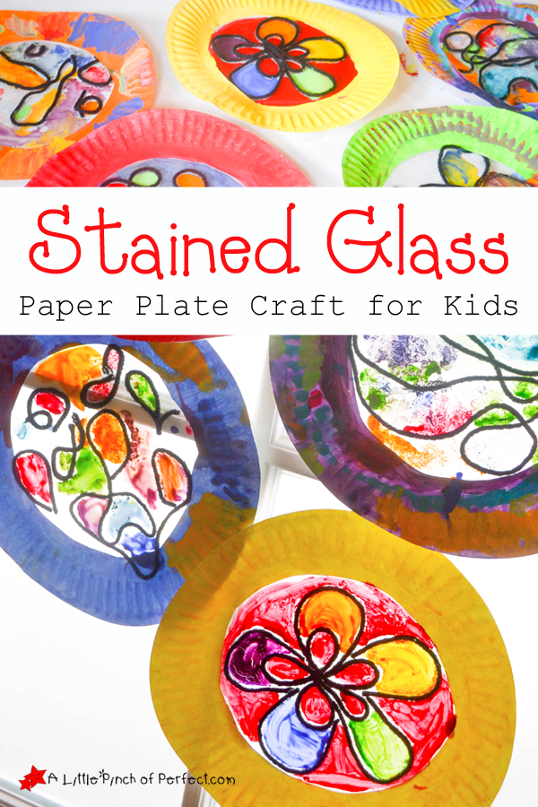 Beautiful Stained Glass Paper Plate Craft for Kids A Little Pinch of Perfect