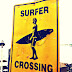 Surfer Crossing: Vintage Sign