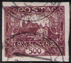 1918 Czechoslovakia Hradčany Series Stamp 500